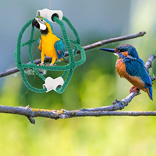 iplusmile Vogel accessoire huisdier vogel swing opknoping kauwen speelgoed papegaai stand katoenen touw opknoping mand - Afbeelding 6