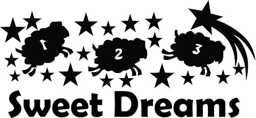 Calcomanías de pared para bebés, para pared, hora de acostarse, dormir, dormitorio, decoración de vinilo, diseño de estrellas, 20 x 20 pulgadas