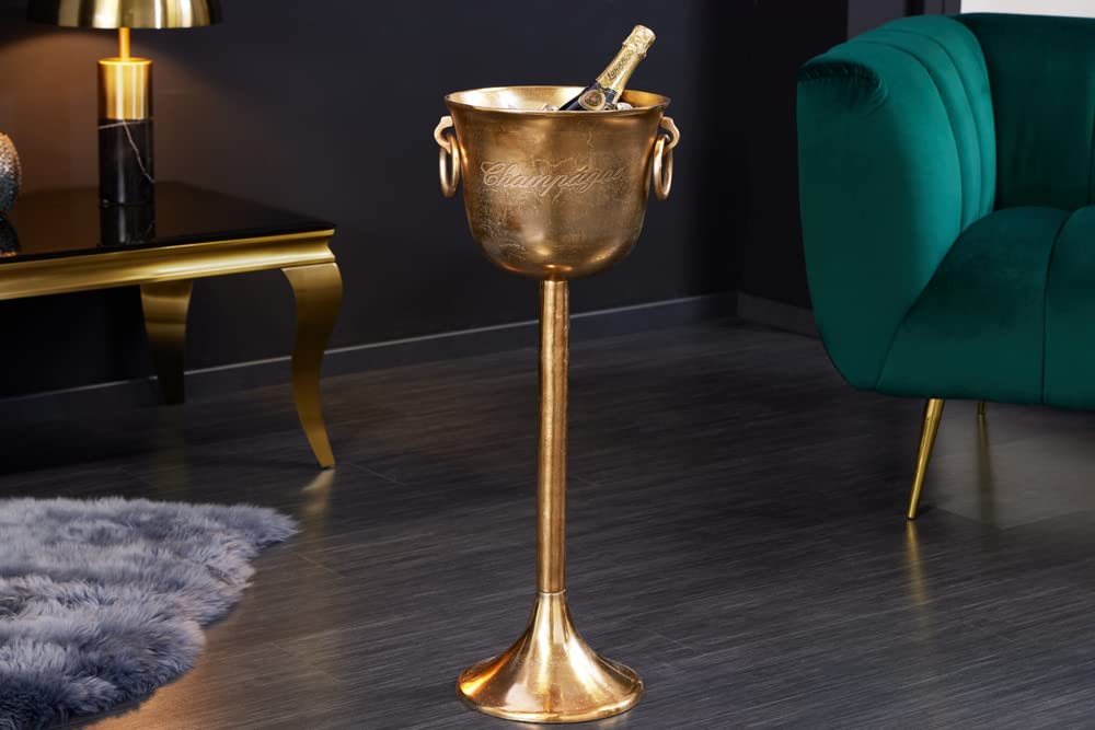 Sektkühler CHAMPAGNE - 80cm - gold - Metall handmade handgefertigt