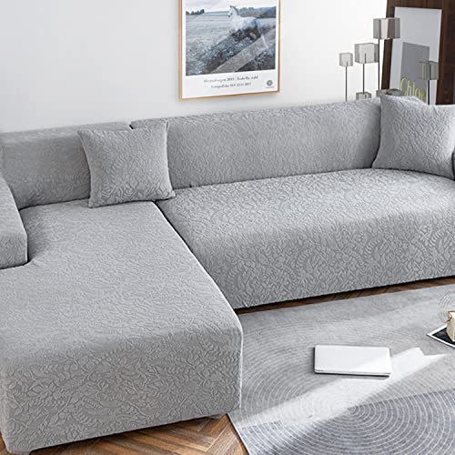 Housse de canapé extensible en jacquard orange haut de gamme - 3