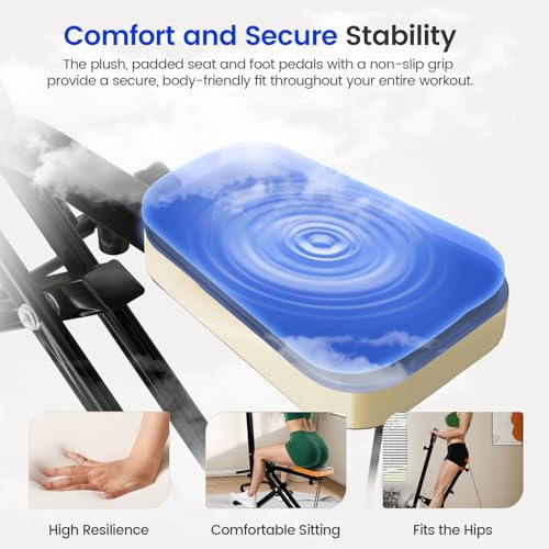 Image of Deep Squat Machine Trainer, Rowing Machine for Home, Easy Setup & Foldable Exercise Equipment with Adjustable Resistance, Glute Trainer Machine, Abs & Leg Home Workout Machine