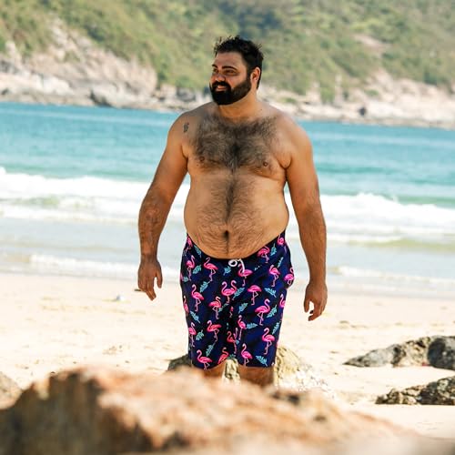 BRISIRA Big and Tall Swim Trunks for Men Bathing Suit with Mesh Lining Quick Dry Board Shorts Beach Swimsuit Pocket4