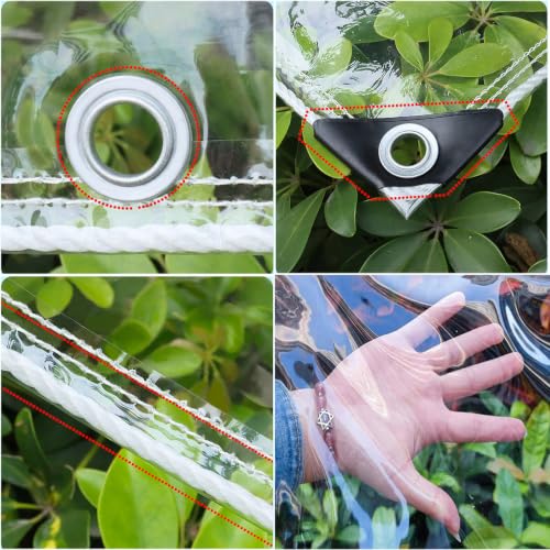 Lona impermeable protección contra el viento de PVC transparente de 450 g/m² 7