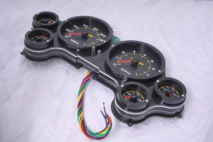 1963-1967 Chevy Corvette Analog Gauge Cluster Replacement, Black Faceplate, GPS Speed, Water & Oil Press Sending Units Included AP2000-S9020