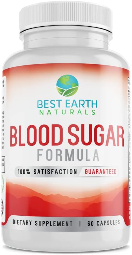 Blood Sugar Formula Advanced Support with Cinnamon, Chromium, Banaba, Guggul, Gymnema, and More 60 Count