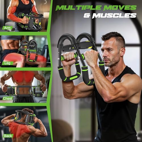 Image of Twister Arm Trainer for Men, Chest Workout Equipment 5-Level Adjustable (40-130lb) with Ergonomic 27 Targets Biceps /Clip /Thigh, Portable Exerciser for Home Gym Travel Fitness