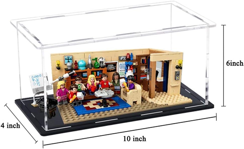 Image of Acrylic Display Case for Collectibles | Dustproof Transparent Showcase Box for Action Figures, Miniatures & Models | Countertop Cube with Protective Film ((10x4x5.7 inch; 25x10x14.5cm))