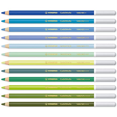 Lápices Pastel CarbOthello STABILO - Pack de 12 tonos azul y verde miniatura 2