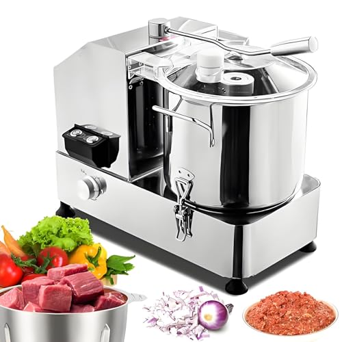 HuanSebesity Procesador Alimentos Comercial1800w6l,Picadora Eléctrica Multifunción con Cuchillas Doble Nivel,Trituradora para Verduras,Carne,Jengibre Y AJ,Ideal para Cocinas Profesionales‌ HR9L