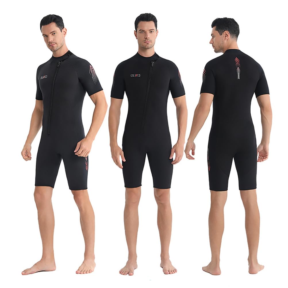 Muta Shorty 3mm Uomo & Donna – Muta Corta in Neoprene con Zip Frontale, Maniche Corte e Gamba Corta per Snorkeling, Surf, Kayak, Nuoto, Immersioni