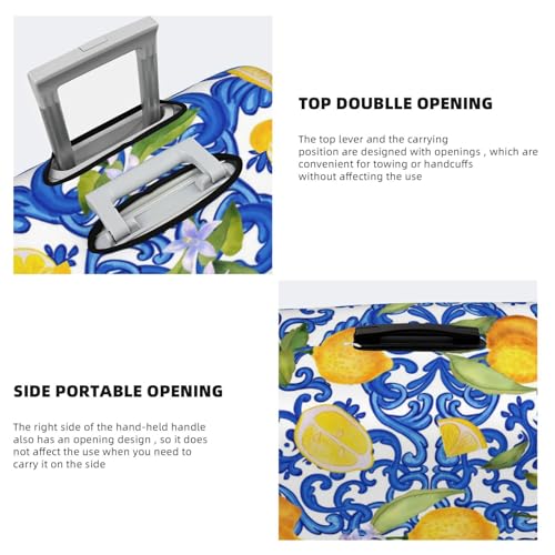 Elastic Travel Luggage Cover Printed Lemons Double-Sided Suitcase Protector Bag,Dust-Proof Cratch-Resistant Durable Baggage Covers For Kid Adult,Small 5