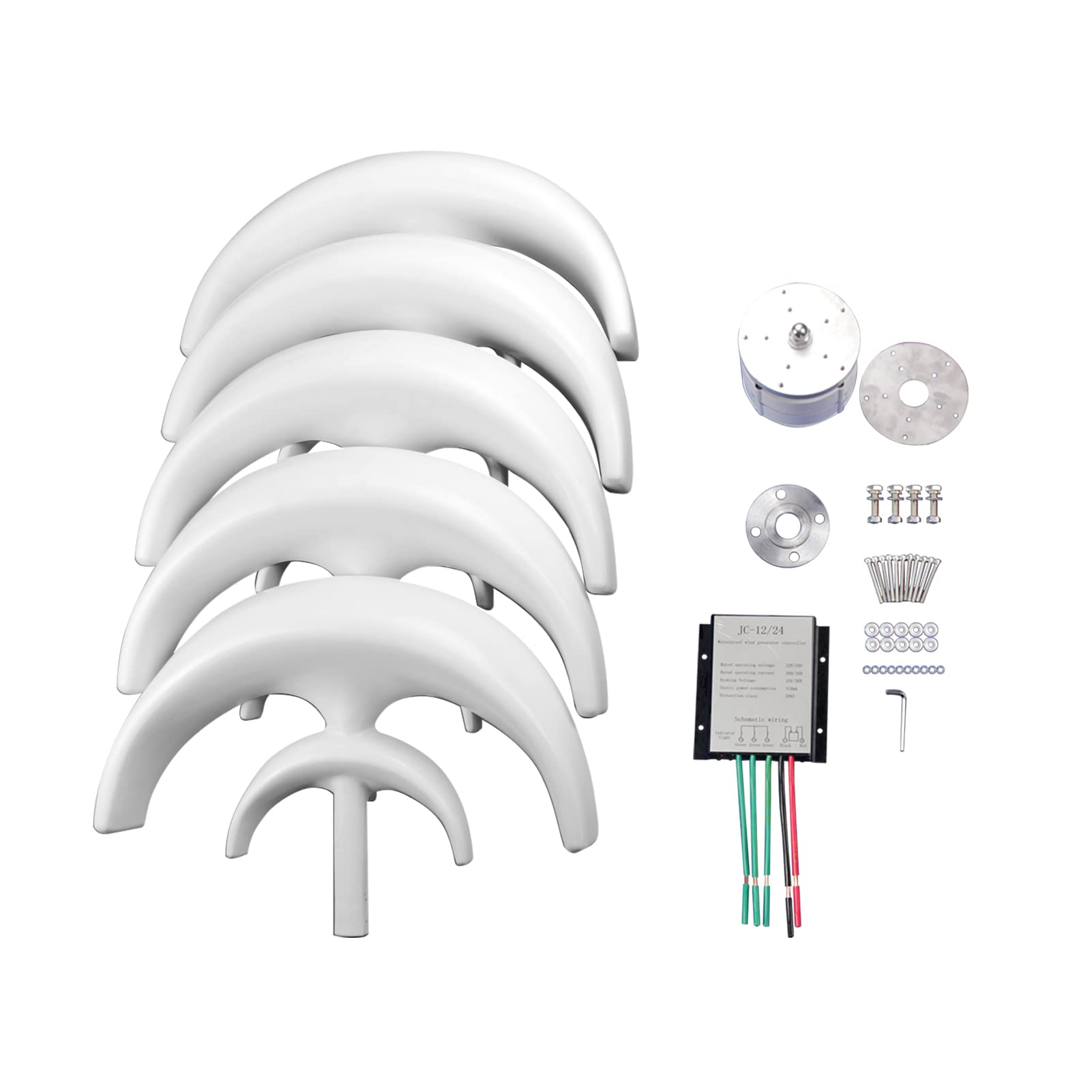 ACAGALA 12V 200W Windgenerator mit Laderegler 5 Blätter Minitype Laterne Windturbinengenerator Kit Clear Energy Windmühle für Home Highways Boote