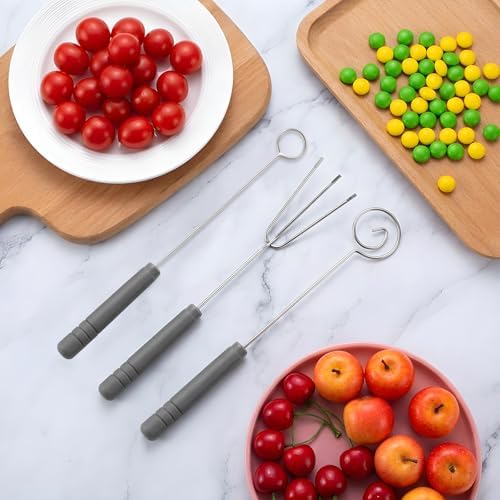3PCS Chocolate Dipping Tools, Stainless Steel Candy Dipping Tools Set, Chocolate Dip Fork Baking Supplies, Cooking Supplie for Home Bakers Dishwasher Safe - 5