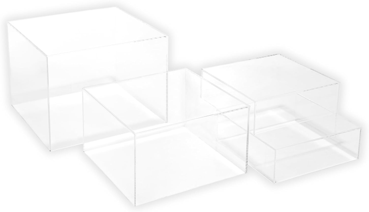Amazon.com: Set of 4 Acrylic Cube Display Box Risers Food Buffet Riser ...