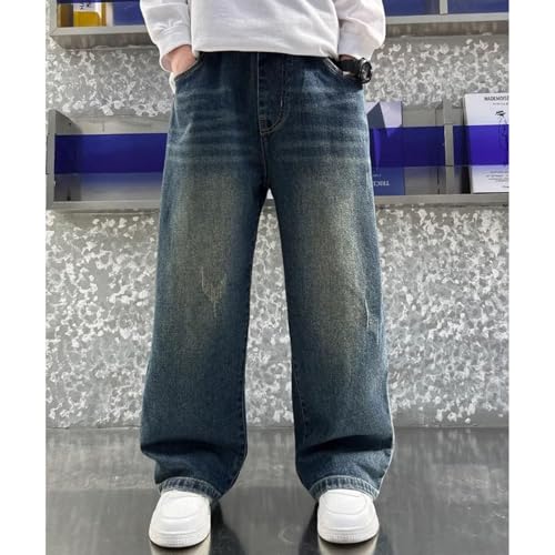 Boys Jeans Baggy Jeans - Wide Leg Low Rise Cargo Teen Casual Pants y2k Kids Elastic Waist Loose Denim Pants with Pockets2