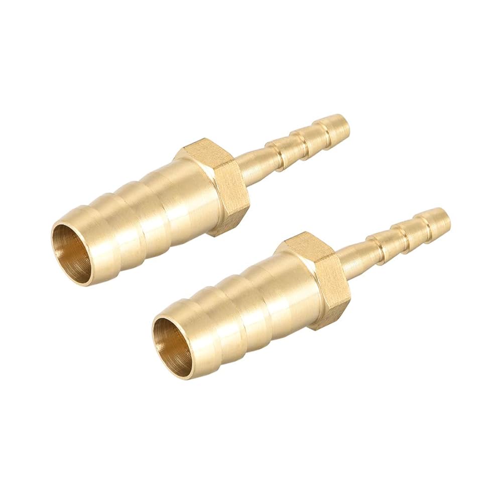 4 Pack Brass Hose Barb Fitting Straight Connector Coupler, 3/8"x1/4" ID