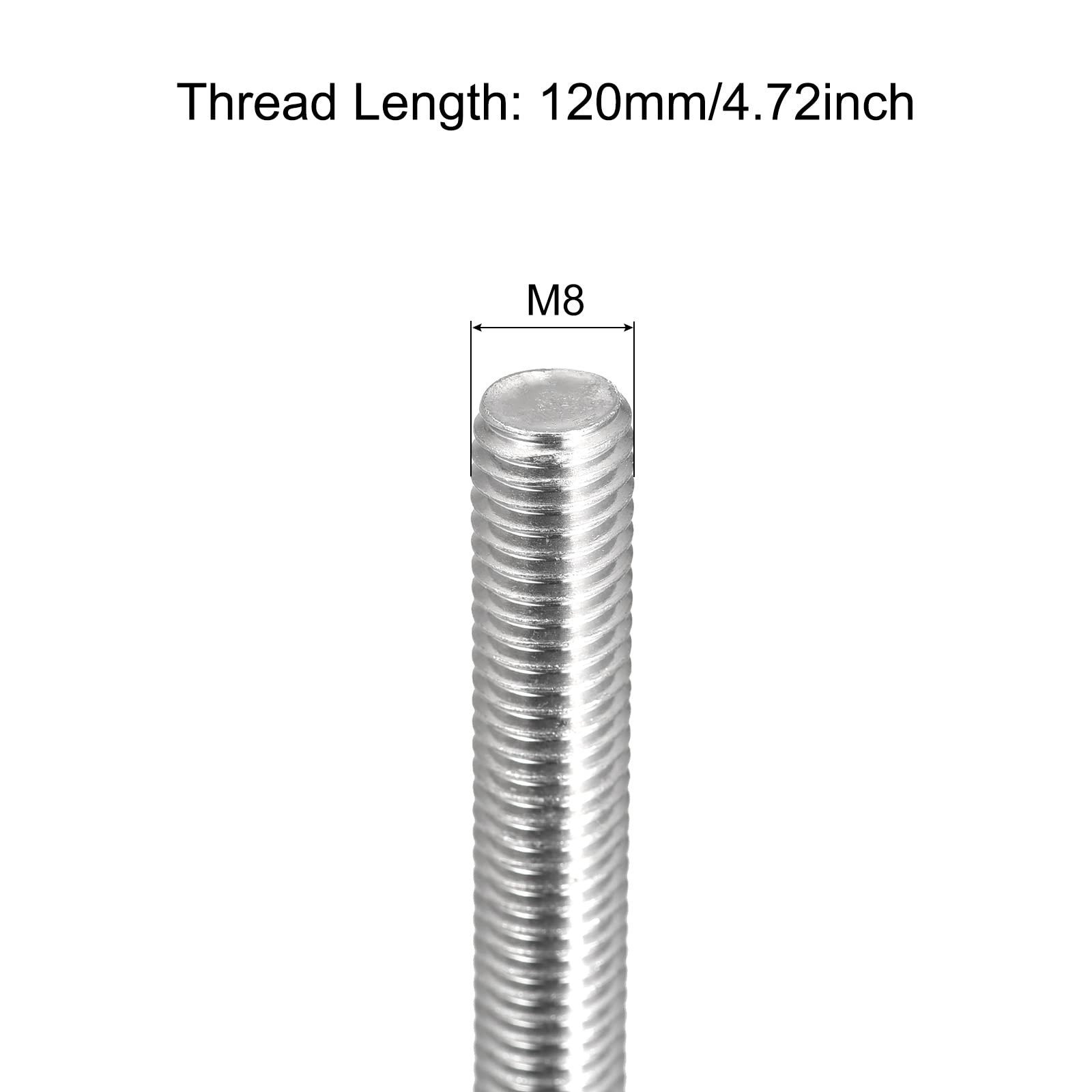 Sourcing Map Varilla Roscada Totalmente M6x45mm, Paso De Rosca De 1mm, Varillas Roscadas Derechas De Acero