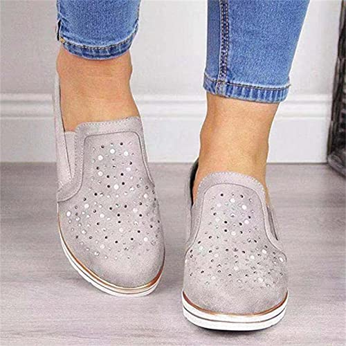 Ladmiple Shoes For Women Sneakers Trendy Lace ups Casual Walking Shoes Summer Fashion Slip On Platform Flats Loafers3