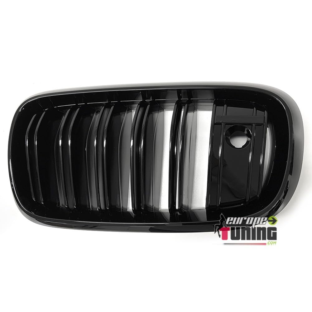 europetuning - 05123 - CALANDRES SPORT NOIR BRILLANT DOUBLES LAMES COMPATIBLE AVEC BMW X5 F15 ET X6 F16 AVEC CAMERA