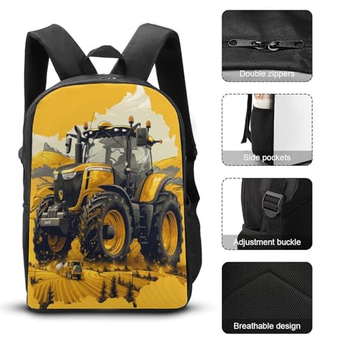 Sac à dos tracteur imprimé 3D : cadeau idéal école garçon 17 pouces