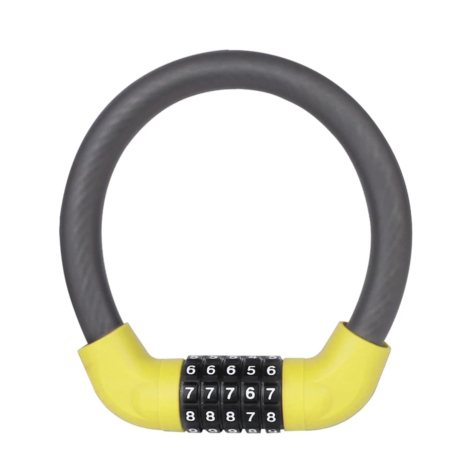 Ycenjepsaz Yellow 5-Digit Combination Bike Lock - Heavy-Duty Universal Bicycle Lock For Mountain Bike/Scooter/&Motorcycles - Anti-Theft Protection(Yellow)