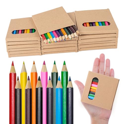 300 Count Colored Pencils Bulk 25 Pack Colored Pencils in 12 Colors 3.5 Inch Mini Drawing Pencils Set Pre-sharpened Coloring Pencils for Kids Ideal Back to School Supplies & Classroom Prizes