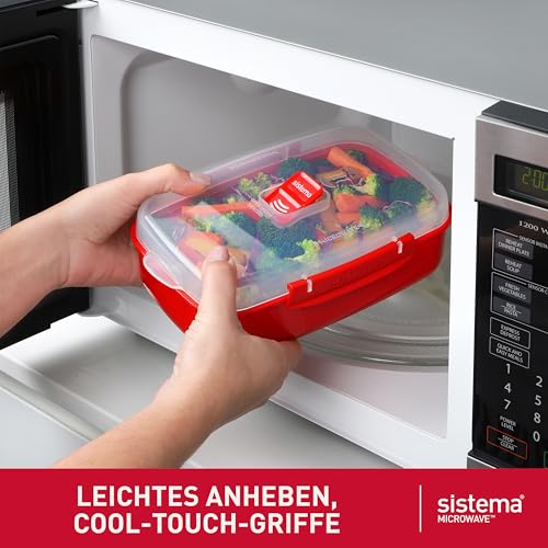 Sistema Microwave-Heat & Eat Frischhaltedosen Set | 4 rechteckige Mikrowellen-Vorratsdosen mit Deckeln (2 x 1,25 l + 2 x 525 ml)… – Ansicht 5