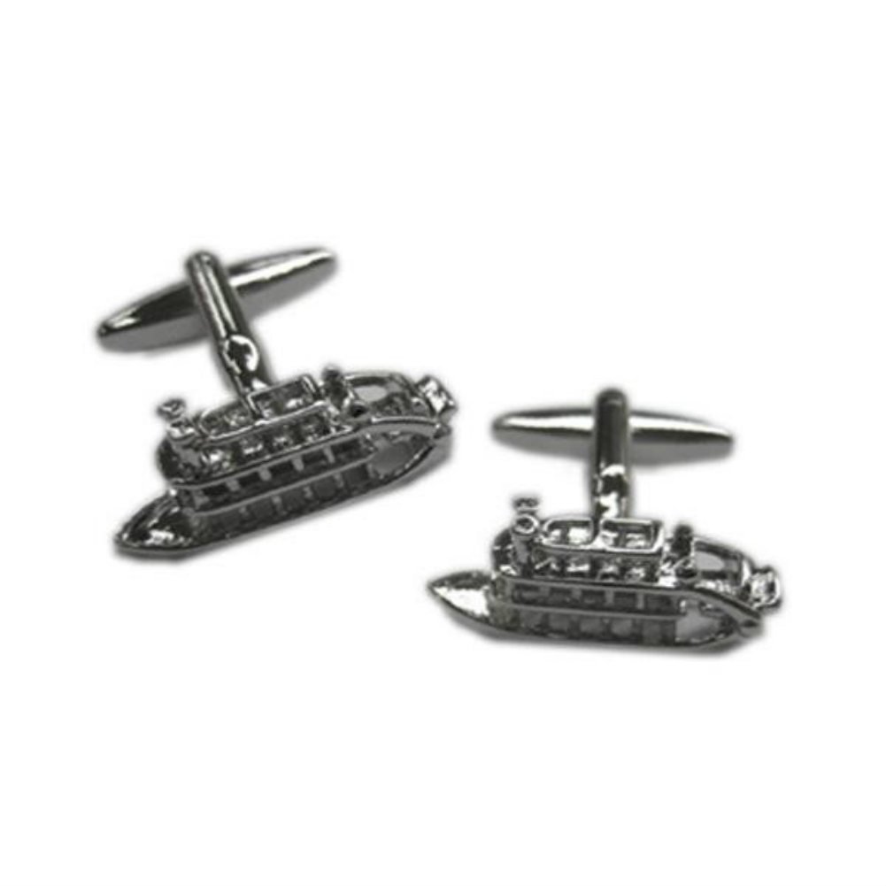 Wow CufflinksPaddle Steamer ship Boat Cufflinks