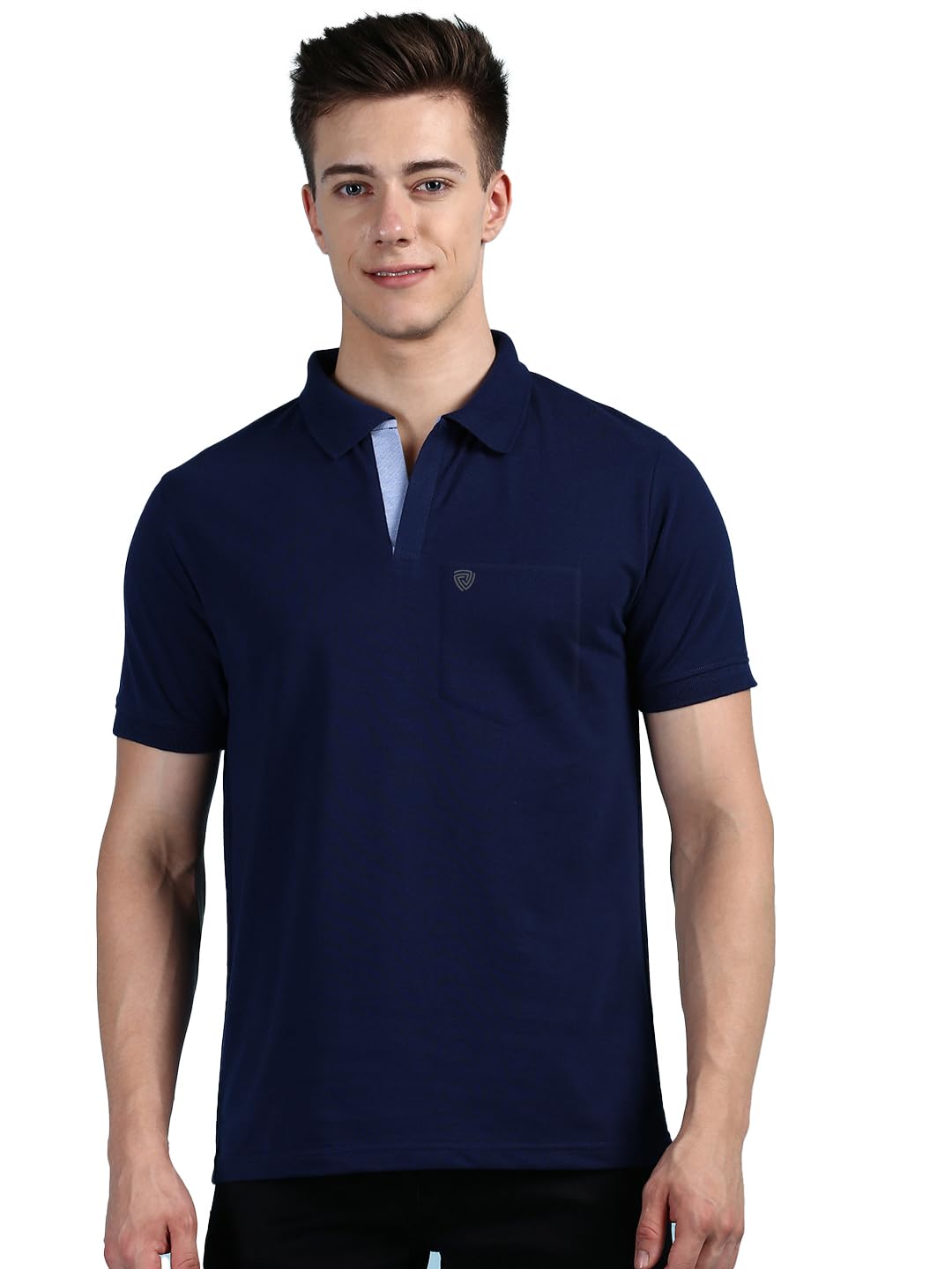 Lux CoziMen's Half Sleeve Soild Casual Regular Fit T-Shirt With Chest Pocket | Polo Tshirt For Men