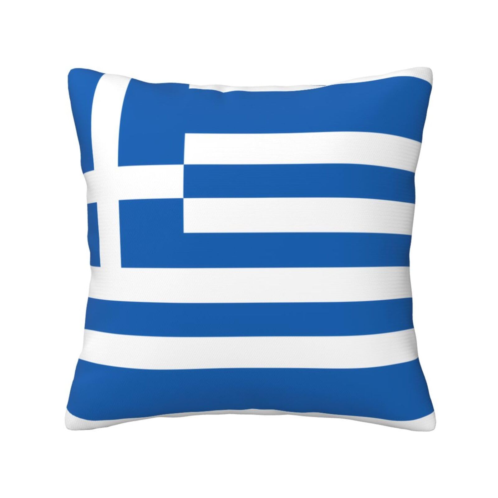 TRUKD Throw Pillow Covers,Greek Flag Cushion Covers Square,16x16 For Outdoor Patio Garden Sofa Farmhouse
