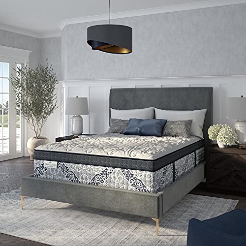 Kingsdown Euro Pillow Top Ultra-Plush Hybrid Mattress King, Cool Gel Memory Foam Layer Motion Isolation Cooling Sleep Quilted Top Luxury Premium Bed Mattresses, 16-Inch, Passions Kelbrooke