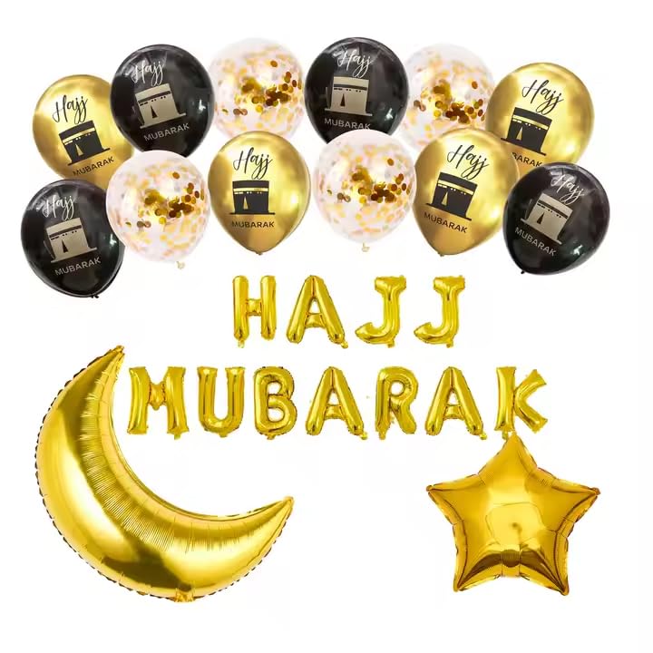 Hajj Mubarak Celebration Foil Balloons Congratulations Party Decorations Eid