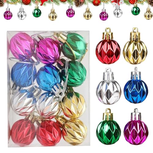 Mini Christbaumkugeln 3cm Aus Kunststoff 24 Stück Glänzende Kleine...