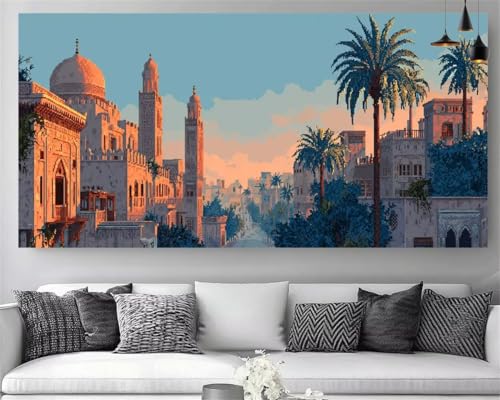 Diamond Painting Paysage Venise 70x210cm avec Broderie Diamant 5D et Toile en Grand Format