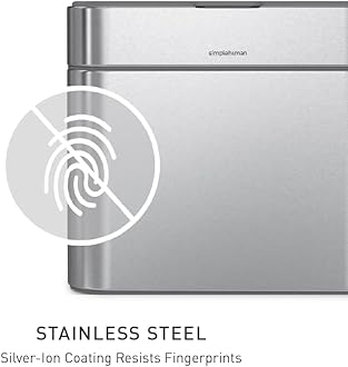 simplehuman Compost Caddy, Detachable and Countertop Bin, 4 Liter / 1.06 Gallon, Brushed Stainless Steel