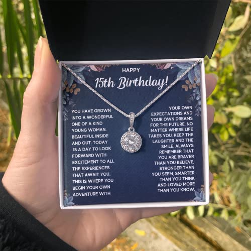 FG Family Gift Mall Quinceanera Gifts For A 15 Year Old Girl Gifts For 15th Birthday Gift Ideas For Teen Girls Necklace Jewelry with Message Card And Gift Box4