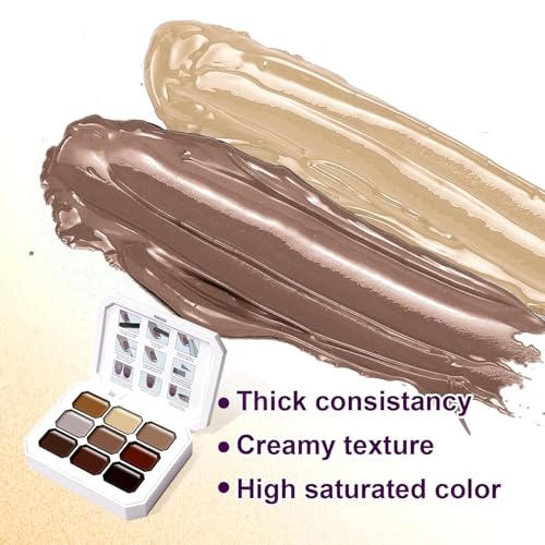 Image of THR3E STROKES Solid Cream GelPolish Set, 9 Colors Pudding Gel Nail Polish Palette with Nail Brush, Nude Pink Orange Red Solid Gel Polish Nail Art Kit Soak Off Portable Gift for Girls /Friend DIY Home (H)