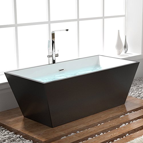 Dowell 072 66" Luxury Contemorary High Grade Acrylic FREE STANDING Bathtub Modern Black