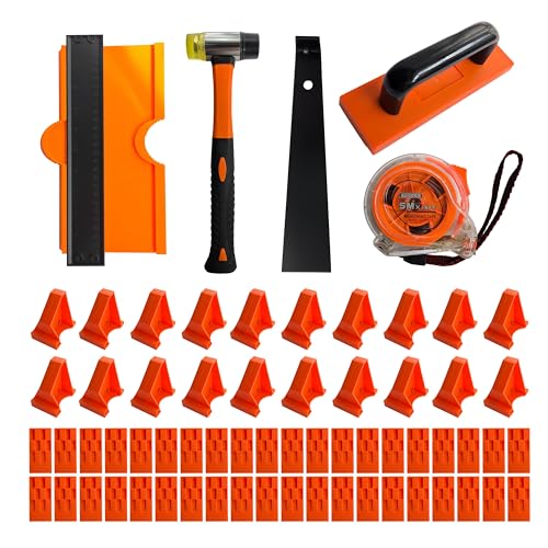 Laminate Flooring Tools, 65-Piece Wood Flooring Installation Kit with Double-Faced