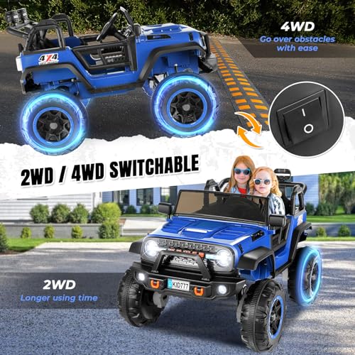 Hikole 2 Seater XL Ride on Car for Kids, 24V 4WD Electric Ride Toys for Big Kids, 20