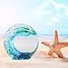 Qianwei Hand Blown Ocean Waves Crystal Ball - Glass Collectible Figurines Spere - Paperweight Glass Ball Aquarium DecorOffice Decor Ocean Lovers