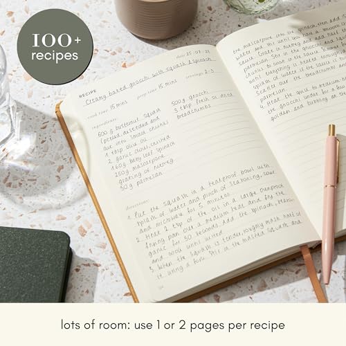 Image of Kunitsa Co. Recipe Notebook - Keepsake Gift, Hardcover Blank Recipe Book to Write In Your Own Recipes with Journaling Prompts About the Chef, 100 Recipes, Mustard Yellow
