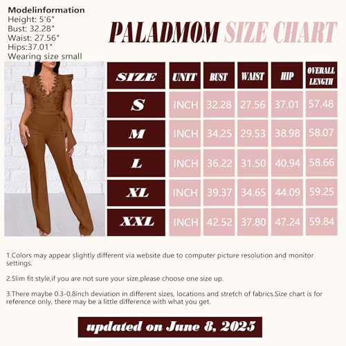 Image of PaladMom Womens Elegant Plus Size Jumpsuits Sexy Back zipper Short Sleeve Mid Waist Wide Leg Straight Rompers