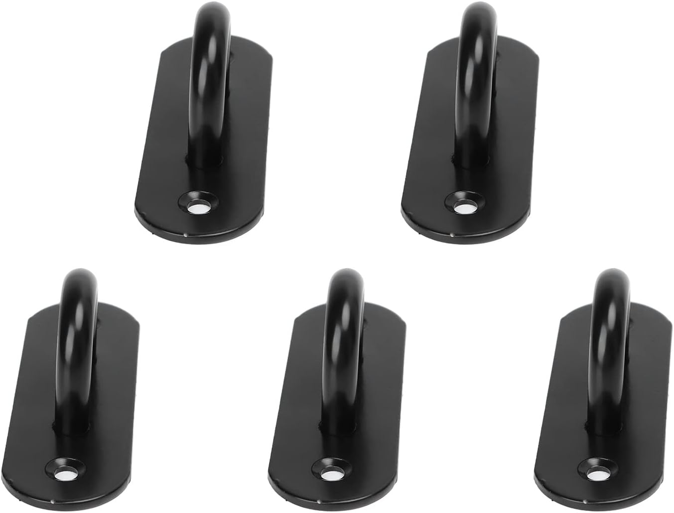 Semme 5PCS 304 Stainless Steel Pad Eye Plate Reinforced Oval Ceiling Hook 6mm Thickened Brushed Finish Duty Load Bearing for Hammocks Chandeliers Swings Indoor Outdoor Use (9mm)