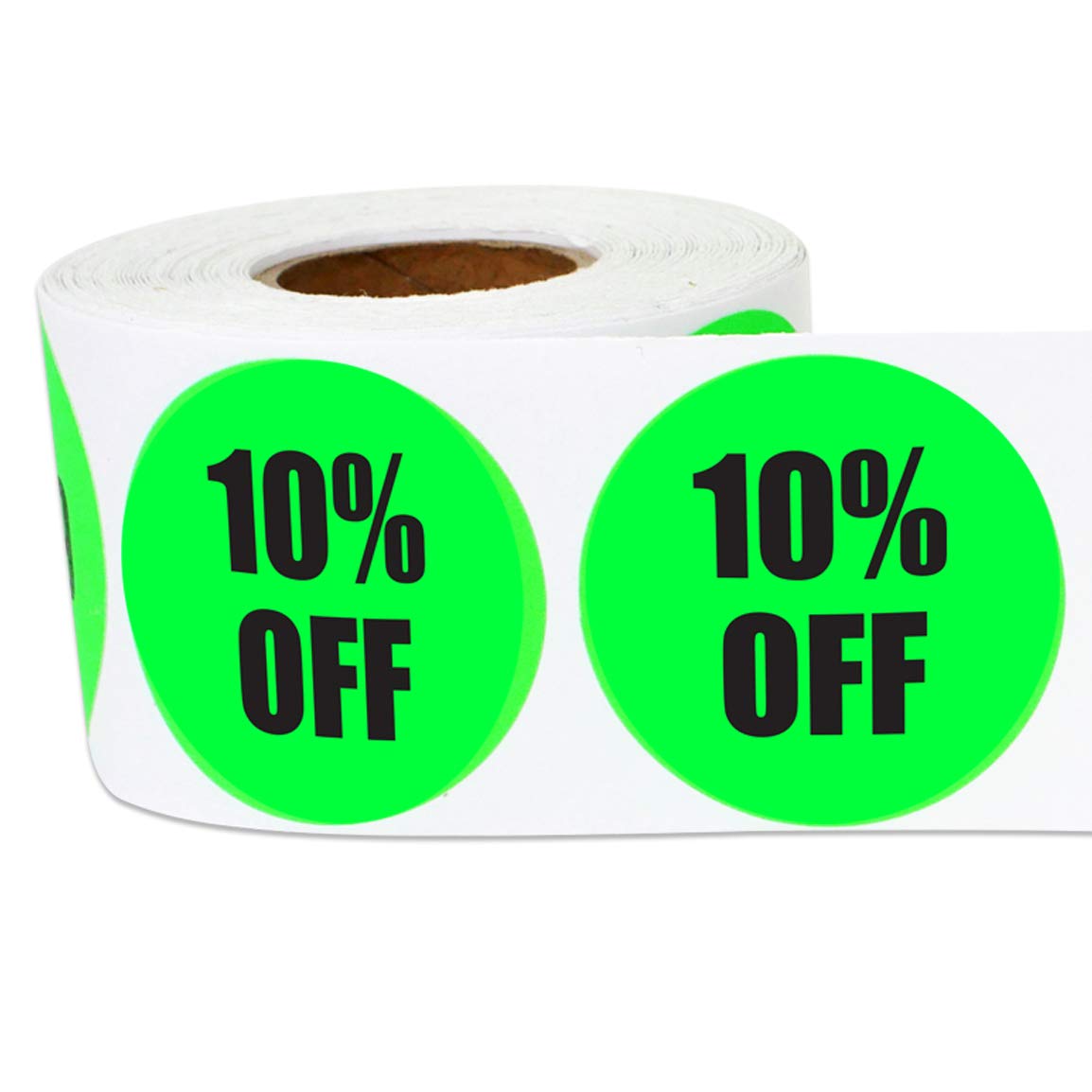 TUCO DEALS300 Percentage Off Stickers, 1.5" Round 10 Percent Off Clearance Discount Sale Stickers for Retail Store Percent Tags Markdown Pricemarker Labels Pricing Supplies - 1 Roll of 300 Retail Labels