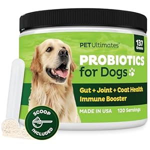 Pet Ultimates Probiotics for Dogs – 22-Species Dog Probiotics for Dog Digestive Support & Dog Antibiotics Recovery – Skin and Coat Supplement for Dogs Enhances Vitality – Dog Health Supplies (137 gr)