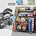 Jsskeeim Garage Sports Equipment Organizer,Sports Ball Organizer with Wheels,Mesh Pocket, Basket,Ball Organizer with Baseball Bat Rack and HooksToy Storage Rolling Cart-Black