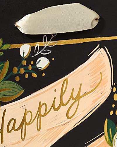 Image of Papyrus 13 inch Large Gift Bag (Happily Ever After) for Weddings, Bridal Showers or Engagement Parties (1 Bag)