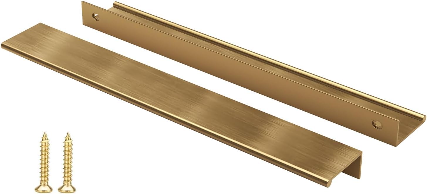 Peaha 20 Pack Kitchen Cabinet Handles 10-1/16" Champagne Bronze Finger Pull