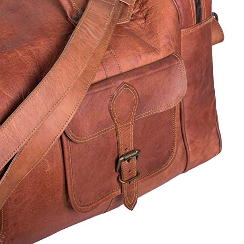Leather Duffel Bag 32 inch Large Travel Bag Gym Sports Overnight Weekender Bag by Komal s Passion Leather (30 inch)